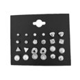 thumbnail image 1 of Qarigey 12 pares de pendientes con forma geométrica para mujer y niña, pendientes decorativos con circonita chapada, joyería de moda con Ropa, zapatos y accesorios Miscelánea 4 tablero negro plata, 1 of 6