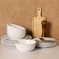 thumbnail image 3 of TP 18-Piece Pure White Melamine Dinnerware Set, Plates and Bowls Set, Service for 6, Dishwasher Safe, 3 of 9