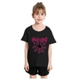 thumbnail image 1 of Chemises Filles Enfant Mignon Mode Imprimé Col Rond Manches Courtes Tee Décontracté Ample Été Hauts Filles Noir 10 Ans-12 Ans, 1 of 5