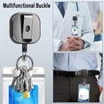 thumbnail image 4 of 1Pcs Pull Keyring Retractable Strong Clamping Portable Heavy Duty Square ID Badge Holder for Home, 4 of 10