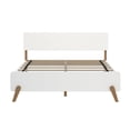 thumbnail image 4 of Max & Lily Mid-Century Modern Queen Platform Bed for Kids, Solid Wood, White/Pecan, 4 of 8