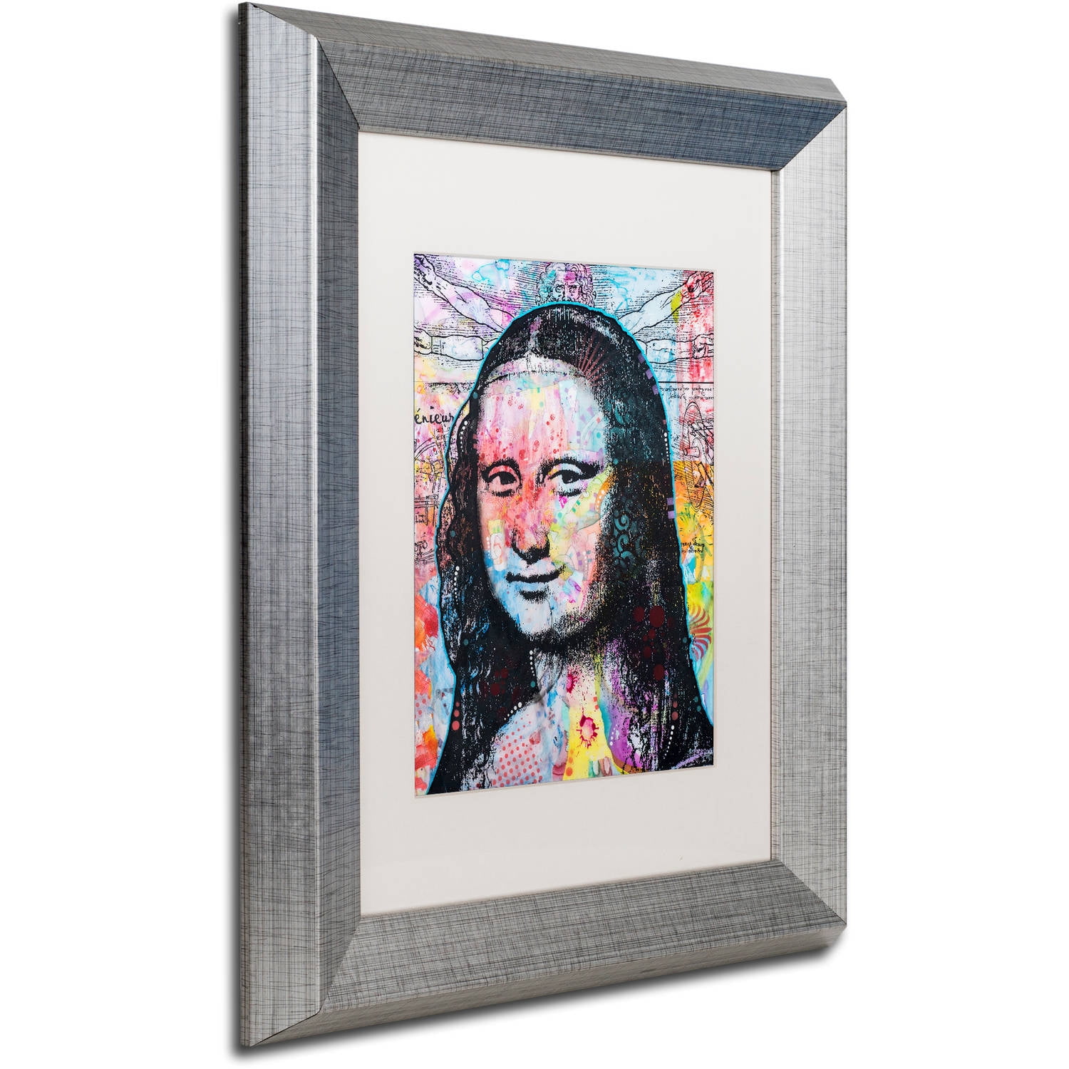 Trademark Fine Art "Mona Lisa" Canvas Art by Dean Russo, White Matte, Silver Frame