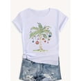 thumbnail image 1 of Loose Fit Women's Christmas Palm Tree T-Shirt, Festive Holiday Casual Summer Tee, 1 of 6