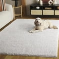 thumbnail image 3 of SAFAVIEH Rumi Barrett Striped Polyester Shag Area Rug, Ivory/Light Beige, 8' x 10', 3 of 8