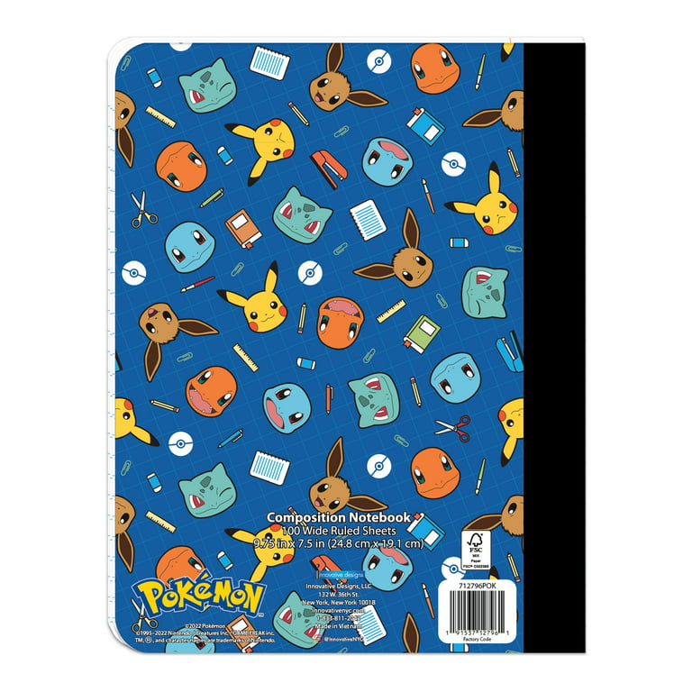 Pokemon Notebook Copywork Pages Classic Notebook Paper Lined