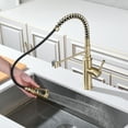thumbnail image 4 of SUMERAIN Kitchen Faucet with Spring Pull Down Sprayer, Single Handle Pull Out Kitchen Sink Faucet Stainless Steel with 3-Function Sprayer,Brushed Gold, 4 of 12