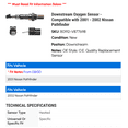 thumbnail image 2 of Downstream Oxygen Sensor - Compatible with 2001 - 2002 Nissan Pathfinder, 2 of 2
