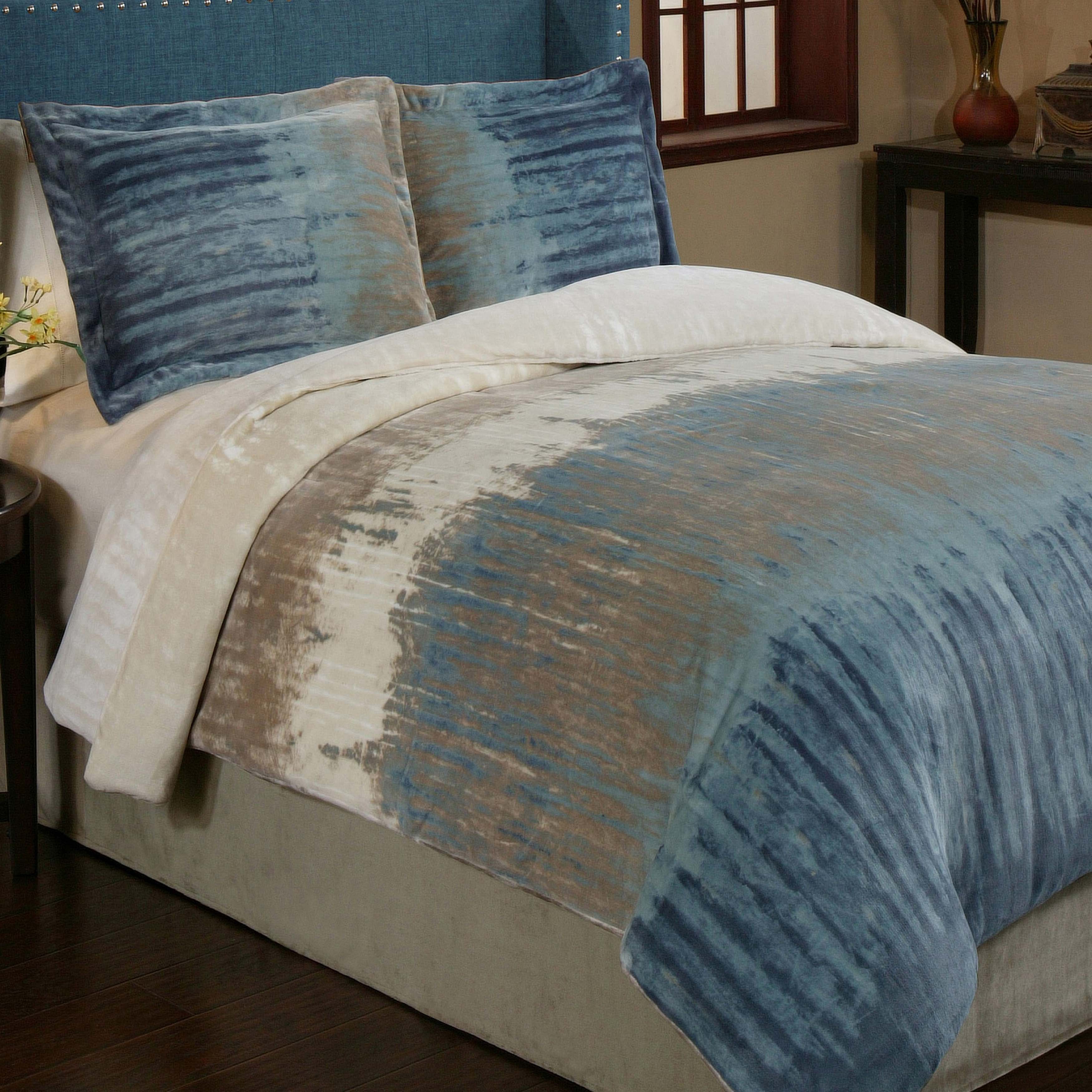 Bentley Velvet Plush Print Bedding Comforter Mini Set By Sun Yin