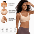thumbnail image 5 of CucumberDay Women's Wireless Bras for Big Bust Full Coverage U-Back Soft Support T-Shirt Bra Wide Side Wings,(Beige,L), 5 of 9