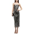 thumbnail image 1 of ZAXARRA Robe Midi Moulante pour Femmes à Paillettes Bretelles Spaghetti Sans Manches Robe Cocktail Dos Nu pour Fête d'Été Boîte de Nuit, 1 of 7