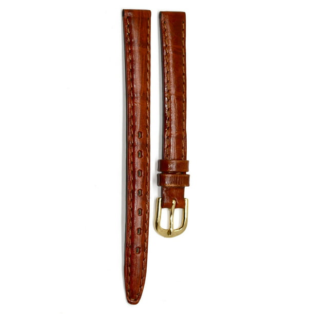 10MM BROWN PADDED TAPERED GENUINE LEATHER WATCH BAND STRAP FITS SEIKO -  