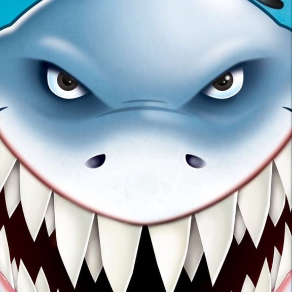 Party Central Pack of 12 Blue and White Under the Sea Shark Door Covers 72"