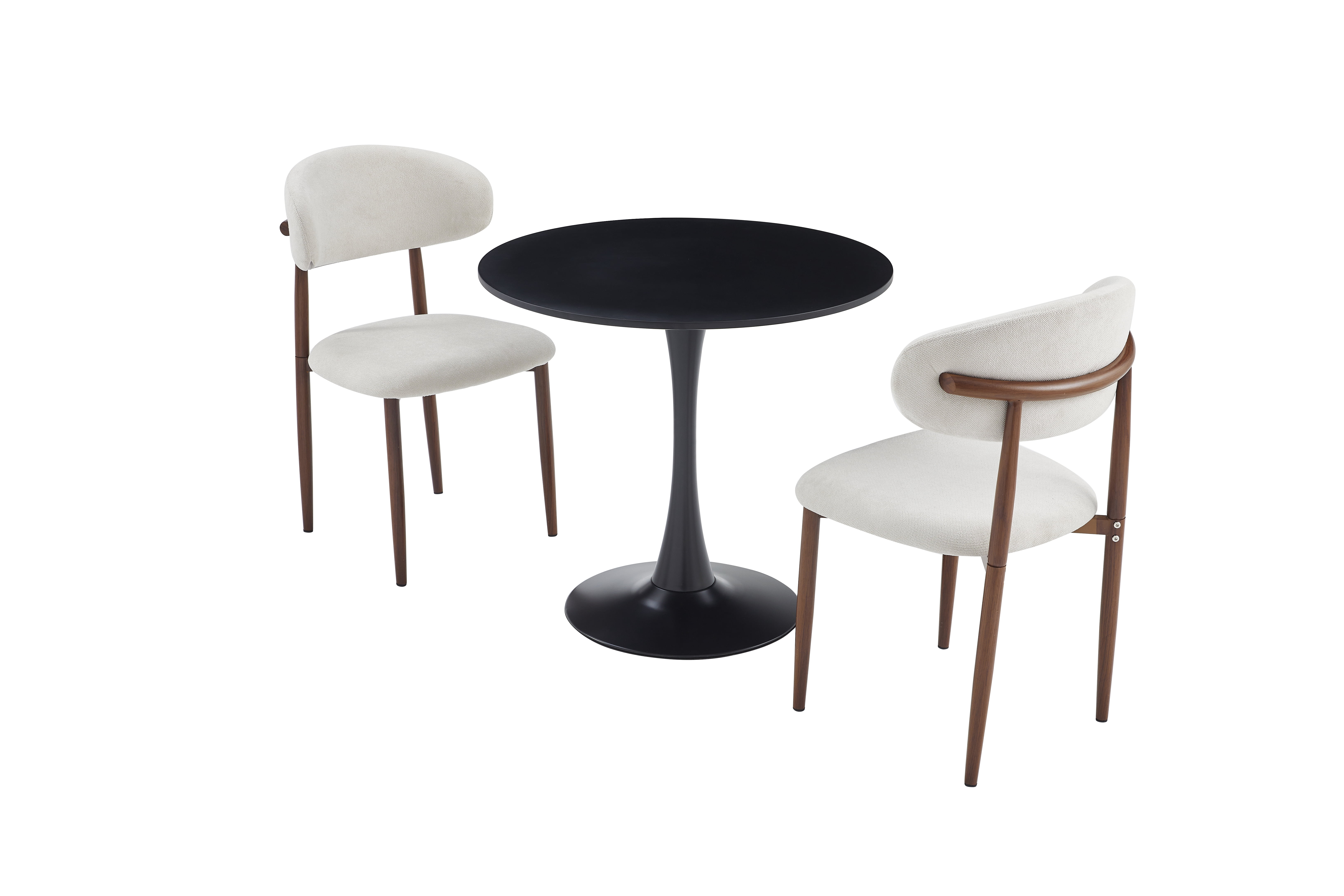 Round Dining Table 31.5 Inch with Tulip Pedestal Base, Modern Bistro Table and Kitchen Table for Small Spaces, Black