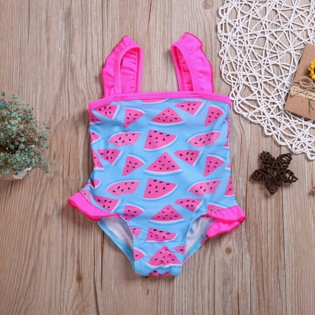 

CHGBMOK Toddler Swimsuit Kids Baby Girls Summer Sleeveless Watermelon Print One-Piece Swimsuit