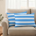 thumbnail image 3 of Outdoor Waterproof Pillow Covers Simple Blue Striped Decorative Throw Pillow Protectors,Pillowcase Cushion Cases for Patio Sofa Garden Couch,20x12in,Pack of 2, 3 of 14