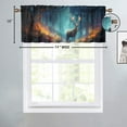 thumbnail image 4 of Wildlife Deer Valance Rod Pocket Window Curtain for Kitchen Hunting Foggy Forest Elk Animal Woodland Thermal Insulated Room Darkening Curtain for Dinning Room 54 by 18 in, 1 Panel, 4 of 6