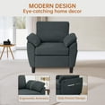 thumbnail image 2 of Soscana Accent Chair with Storage Side Pockets for Living Room Bedroom Apartment Office Studio, Single Chair Armchair,Dark Gray, 2 of 8