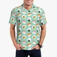 thumbnail image 3 of Balery Kawaii Sushi Printed Men’s Short Sleeve Polo Shirt, Midweight Men's Shirt,Golf Polo shirts -Small, 3 of 9