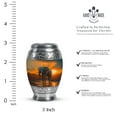 thumbnail image 2 of JAGASY Elephant Unique Urn for Father - Orange Small Urn for Ashes Adult Male & Female - Clouds Sunset River Decorative Urns for Mother - Keepsake Cremation Urns for Mom & Dad - (3 Inch), 2 of 7