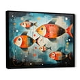 thumbnail image 2 of Designart "Minimalism Fish compositions II" Animals Floater Framed Wall Art Print, 2 of 7