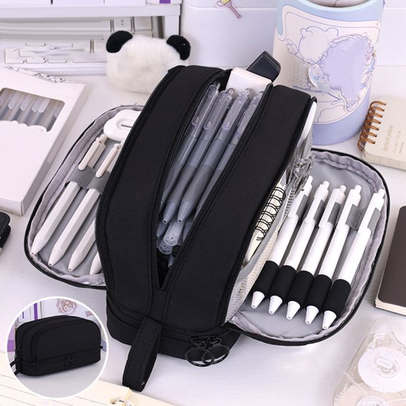 Large Capacity Pencil Case with 4 Compartments Multi-Slot Pen Bag Organizer for Women Adults