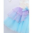 thumbnail image 6 of Eandarui Kids Girls Gymnastics Leotard Dress Sequin Shiny Ballet Ruffled Tulle Skirts Princess Party Light Blue 3T, 6 of 7