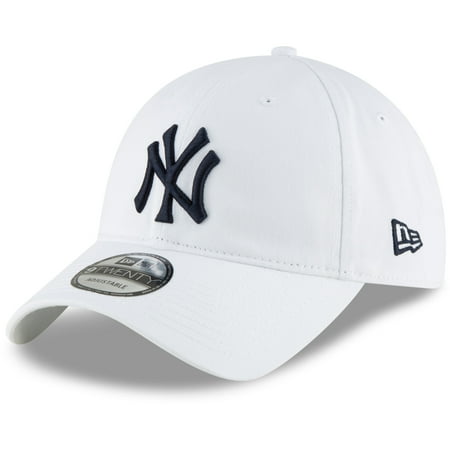 New Era Cap Athletic Hat - New York Yankees New Era Core Classic Secondary 9TWENTY Adjustable Hat - White - OSFA