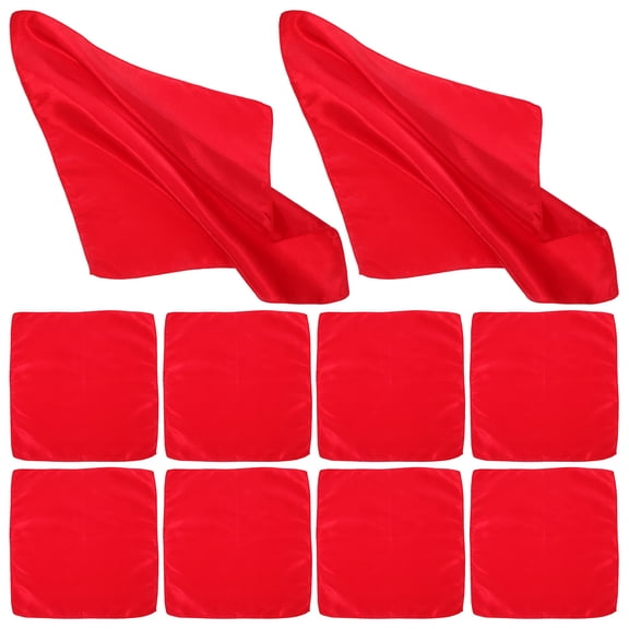 FENGGUIQU Set of 50 Red Satin Dinner Napkins, Soft Polyester Fabric, Reusable Napkins for Weddings and Elegant Events