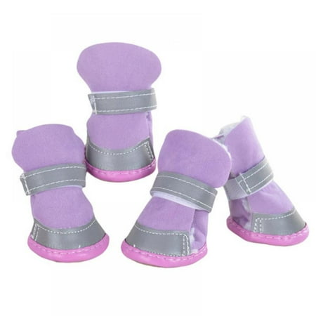 4pcs Winter Pet Dog Shoes Dog Snow Boots Wear-resistant Autumn Winter