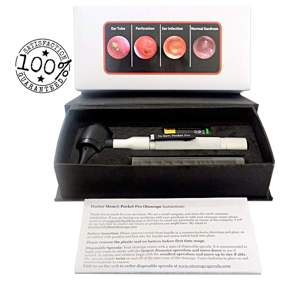 4th Generation Dr Mom LED POCKET Otoscope and both Adult and Pediatric