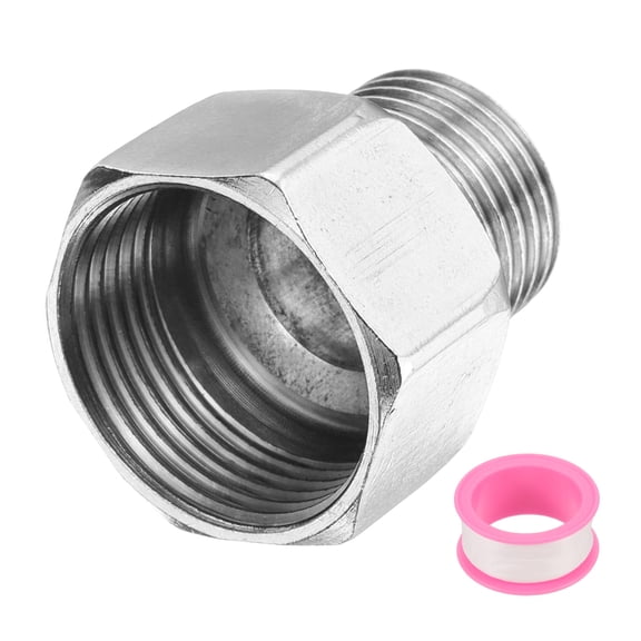 G3/4" Male x G1/2" Female Stainless Steel Hex Nipple Pipe Fitting with PTFE Tape (Length 31mm/1.2")