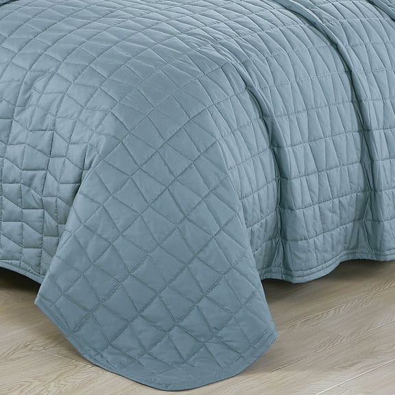 Evjk 3-Piece Decorative Lightweight Bedspread Set – Soft, Microfiber with Elegant Solid, QUEEN