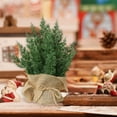 thumbnail image 5 of Christmas Tabletop Mini Tree 13" Green Xmas Pine Tree Christmas Decor with Burlap Pots for Home Indoor for Home Miniature Trees with Linen Base for Dining Table Kitchen Desk Home, 5 of 7