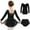 Black, variant on Arshiner Girls Ballet Leotards with Chiffon Dance Skirt Long Sleeve Crisscross Back Toddler Dance Outfit Combo