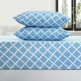 thumbnail image 2 of LDC Lux Decor Collection Bed Sheet Set 4 Piece Microfiber Deep Pockets Bedding Sheets Full - Blue, 2 of 5