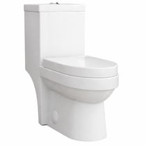 CRO Decor Modern Ceramic Compact Toilet with Double Flush in White