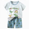 thumbnail image 4 of KPOPLK Kids 2Pcs Summer Clothing Set Baby Boys Short Sleeve Jungle Graphic Tee T-Shirt and Comfy Shorts Outfits for 1-4 Years Size 4-5 Years,Light Blue, 4 of 4