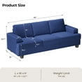 thumbnail image 5 of BLAZANT 3 Seater Sofa Oversize, 89" Extra Large Size Sofa Couch with Extra Deep Seats, Modern Loveseat Sofa, Comfortable Fabric, Easy to Install, for Living Room Apartment Lounge, Blue, 5 of 7