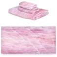 thumbnail image 2 of Pink Marble Bath Towel Set of 3, Highly Absorbent & Soft Bathroom Towels Set Quick Dry Towels Set for Bathroom Spa Beach (1 Bath Towels, 1 Hand Towel, 1 Washcloth) Washcloth Gift, 2 of 7