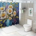 thumbnail image 7 of Pratyus Daisies Quick-Drying Shower Curtain Set for Bathroom 100% Polyester Fiber with Hooks 60x72, 7 of 7