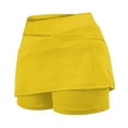 thumbnail image 4 of HZLPFO Womens Short Skirts Tennis Skirt High Waisted Golf Skort with Pockets Stretchy Athletic Skirts for Workout Pickleball Running Yellow,XL, 4 of 4