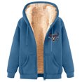 thumbnail image 2 of Fanxing 2025 Clearance Men Fall Winter Coat Fleece Hooded Sweatshirts Sherpa Lined Long Sleeve Jackets Button Down Jacket Coats S-3XL Light Blue,XL, 2 of 5