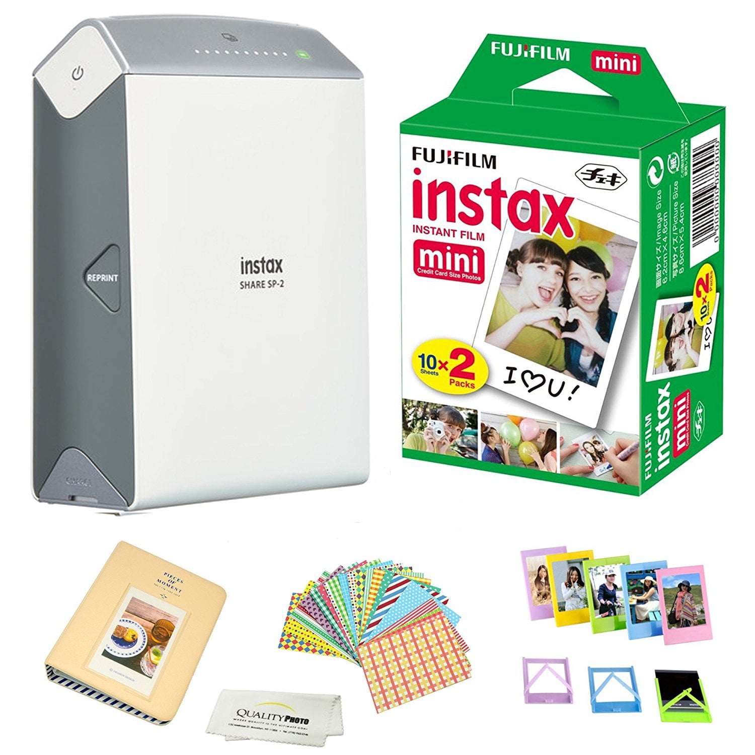 Fujifilm Instax SHARE SP2 Portable Smart Phone Photo Printer w/ Instax Photo Paper Film Pack