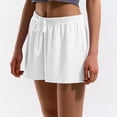 thumbnail image 5 of Olyvenn 2025 Women's Athletic Shorts Loose Pajama Short Pants Drawstring High Waisted Breathable Yoga Bottoms Soft Bottom White L, 5 of 8