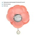 thumbnail image 3 of Uxcell Elegant Camellia Flower Brooches Fabric Artificial Pearl Flower Pins Floral Corsage for Women Pink, 3 of 6