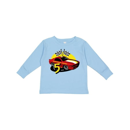 

Inktastic Race Car 5th Birthday Gift Toddler Boy Girl Long Sleeve T-Shirt