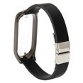thumbnail image 3 of Stainless Steel PU Leather Strap with Bumper Case Smart Watch Replacement Accessory Fit for Mi Band 7 Black and Black, 3 of 14