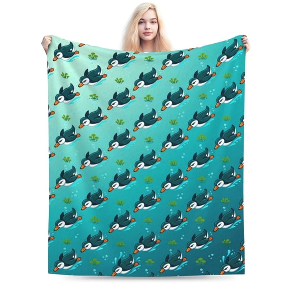 Duck Blanket, Warm Cozy Printed Duck Throw Blanket For Bed Bedding, Home Decor Gift 50x40