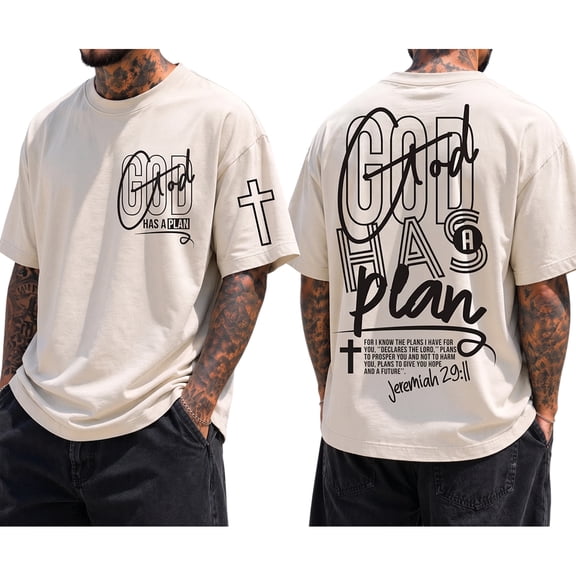 God Has A Plan Christian Faith T-Shirt for Men and Women, Jeremiah 29:11 Bible Verse Tee, Sizes S-5XL
