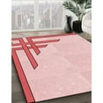 thumbnail image 3 of Ahgly Company Machine Washable Indoor Rectangle Transitional Light Rose Pink Area Rugs, 4' x 6', 3 of 7